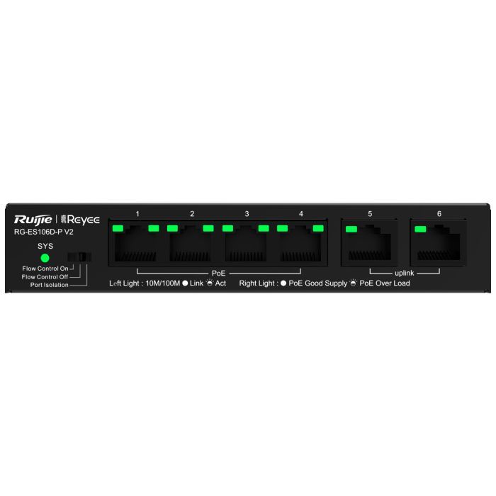 Коммутатор сетевой Ruijie Networks RG-ES106D-P V2 изображение 2