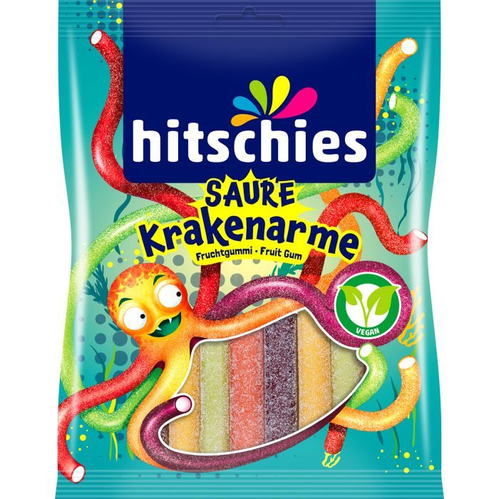 Конфета Hitschies Saure Krakenarme 125 г (vegan) (4003840008720)