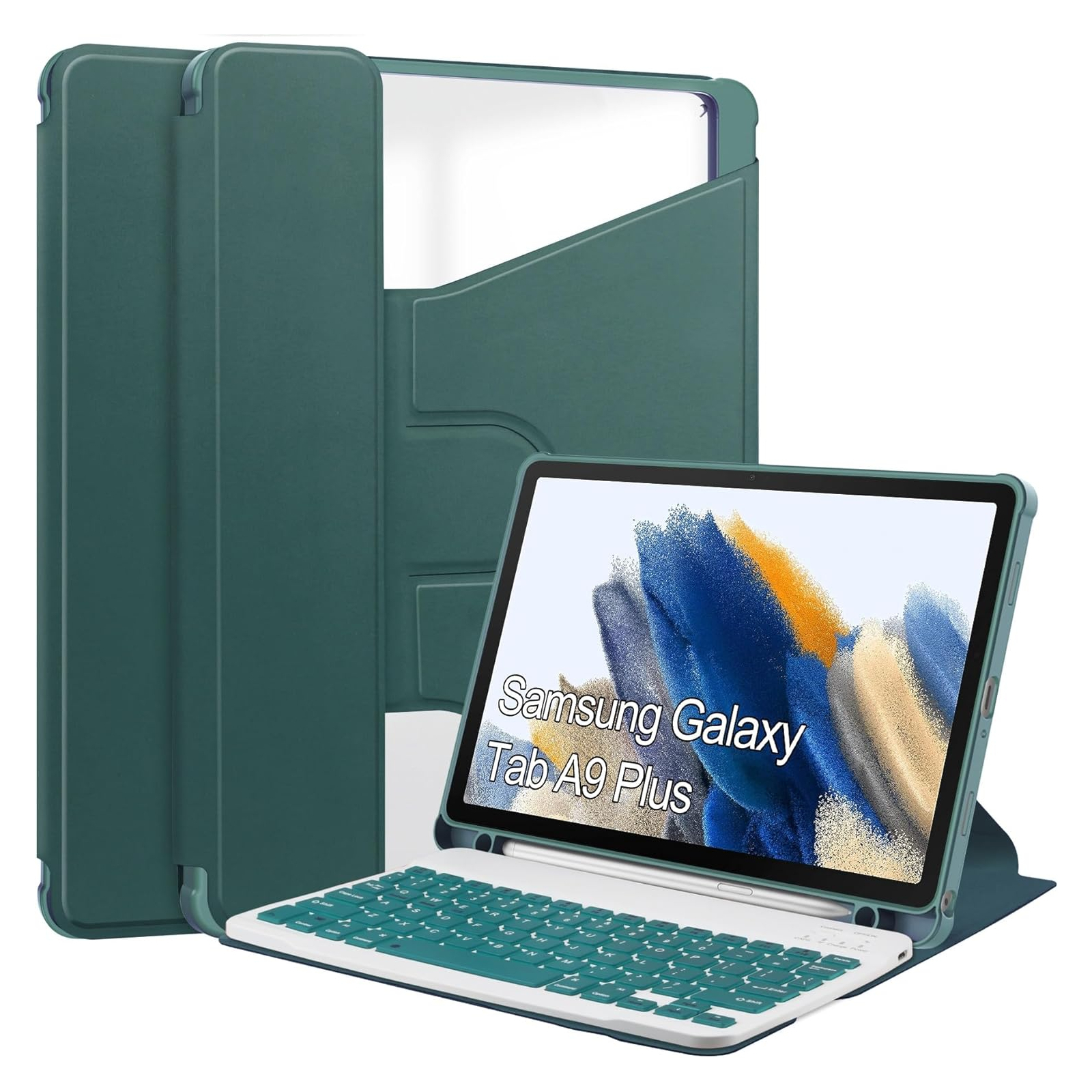 Чехол для планшета BeCover Keyboard 360° Rotatable Samsung Tab A9 Plus SM-X210/SM-X215/SM-X216 11.0" Dark Green (710331)