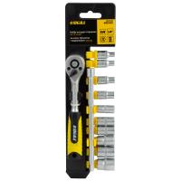 Набор торцевых головок Sigma торцевых 1/4" + ключ-трещотка и удлинитель 12шт CrV (6003501)