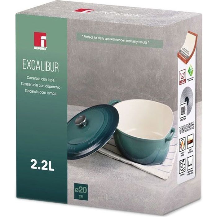 Каструля Bergner Excalibur з кришкою Сіра 5.8 л (BG-36102-GY) зображення 6