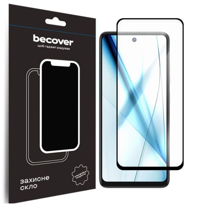 Стекло защитное BeCover Tecno Spark 20 Pro (KJ6) Black (710653)