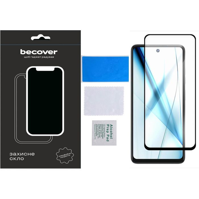 Стекло защитное BeCover Tecno Spark 20 Pro (KJ6) Black (710653) изображение 2
