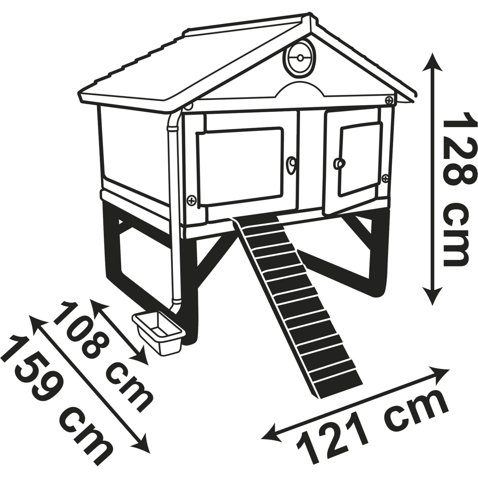 Игровой домик Smoby Коттедж для курочек с аксессуарами, бежевый, 159x121x128 см (890100) изображение 2