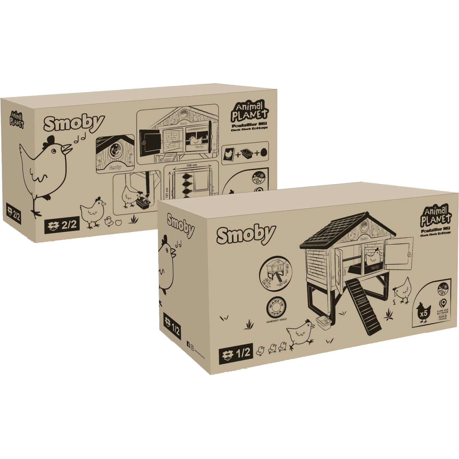Игровой домик Smoby Коттедж для курочек с аксессуарами, бежевый, 159x121x128 см (890100) изображение 3
