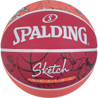 Фото - Баскетбольный мяч SPALDING М'яч баскетбольний  Sketch Drible червоний, білий Уні 7 84381Z (68 