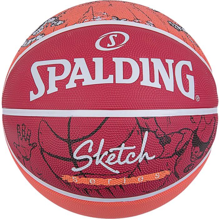 М'яч баскетбольний Spalding Sketch Drible червоний, білий Уні 7 84381Z (689344406145)
