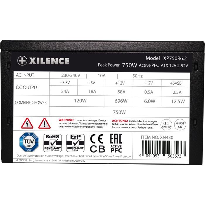 Блок питания Xilence 750W (XP750R6.2 BULK) изображение 6