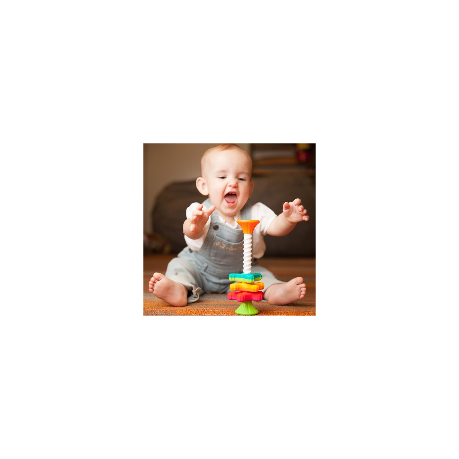 Развивающая игрушка Fat Brain Toys Пирамидка- спиннер MiniSpinny тактильная (FA134-1) изображение 6