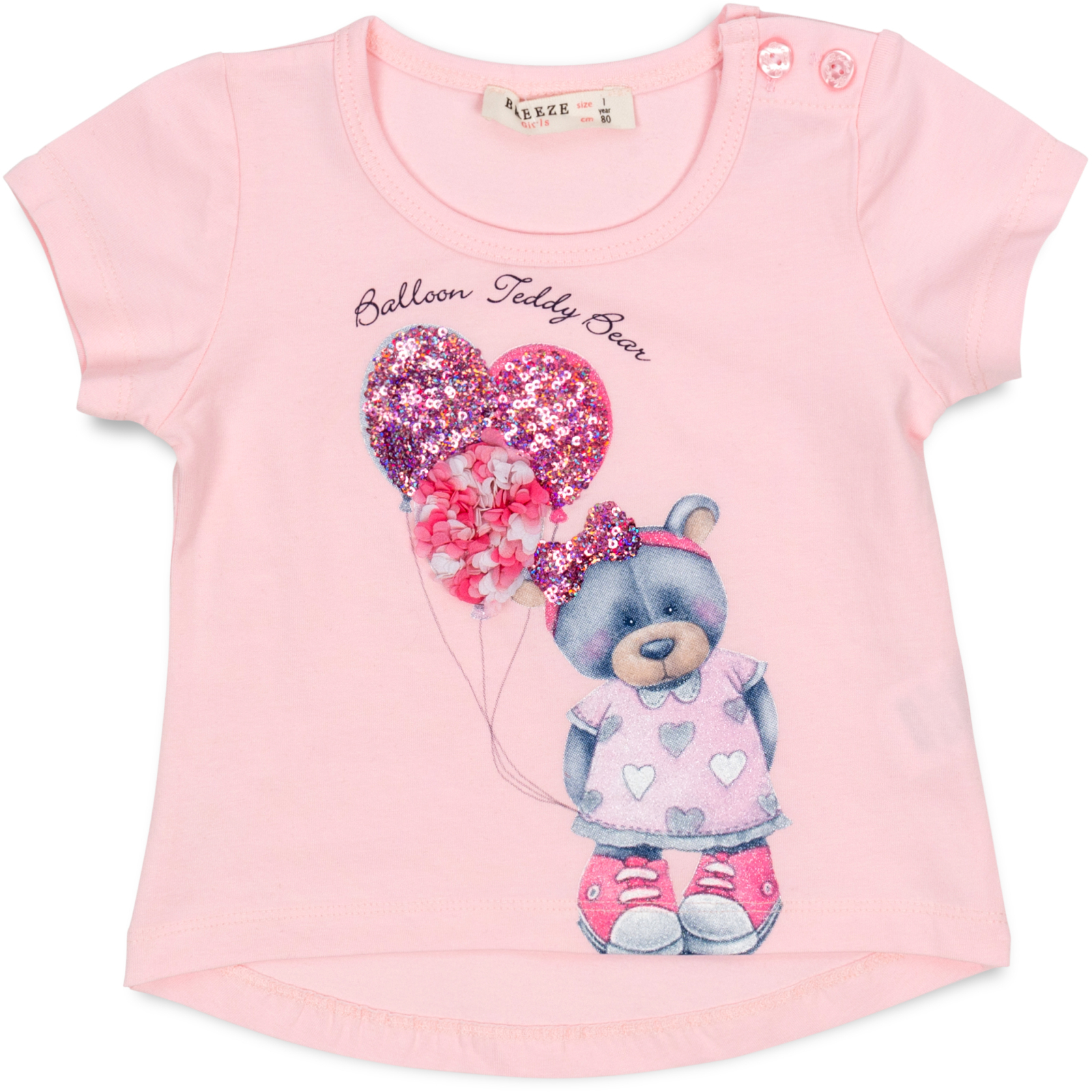 Набор детской одежды Breeze с мишкой (13374-80G-pink) изображение 2