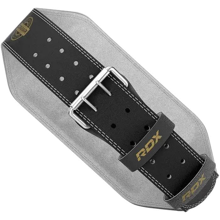 Атлетичний пояс RDX 6 шкіряний Black Gold L (WBS-6RB-L) зображення 5