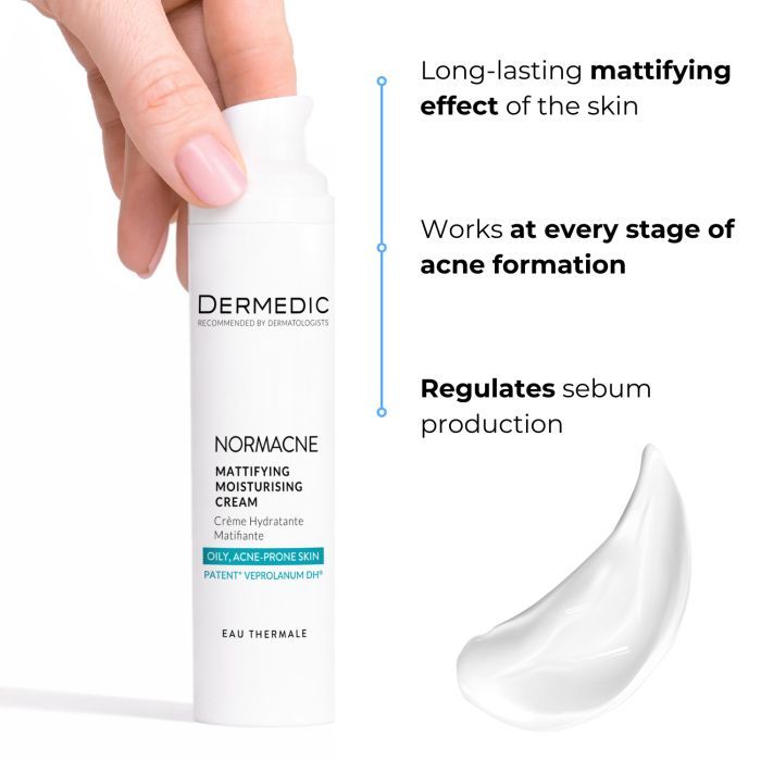Крем для лица Dermedic Normacne Матирующий Увлажняющий 40 мл (5901643175603) изображение 2