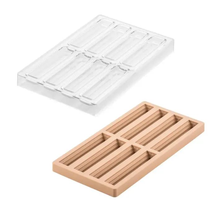 Форма для шоколада Silikomart Kit Bar Sisma 120x25 h10 мм, 117x22 h12.5, 29 мл x 8 (CH028 - KIT BAR SISMA)