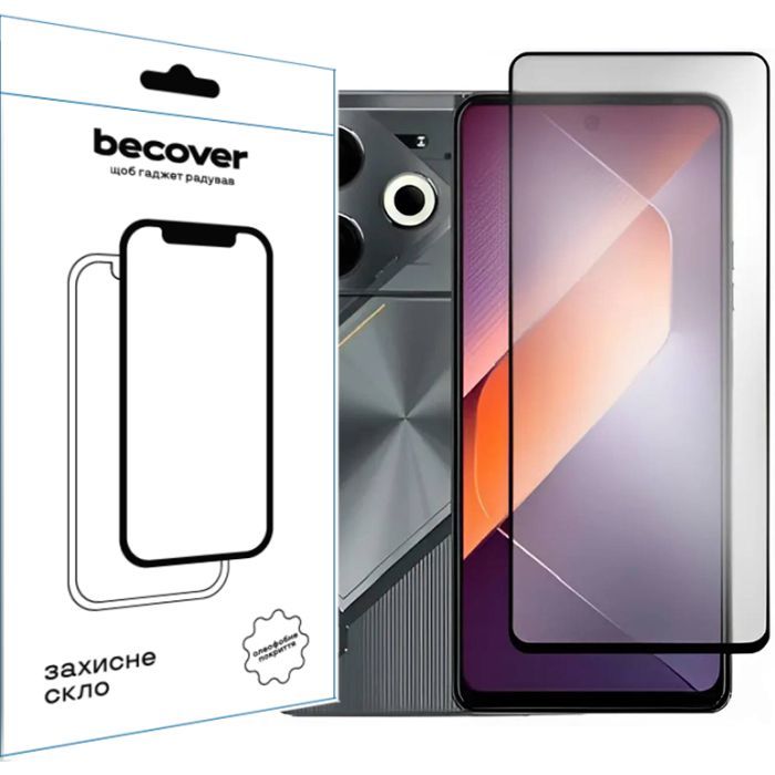 Стекло защитное BeCover Tecno POVA 6 (LI7) Black (711580)