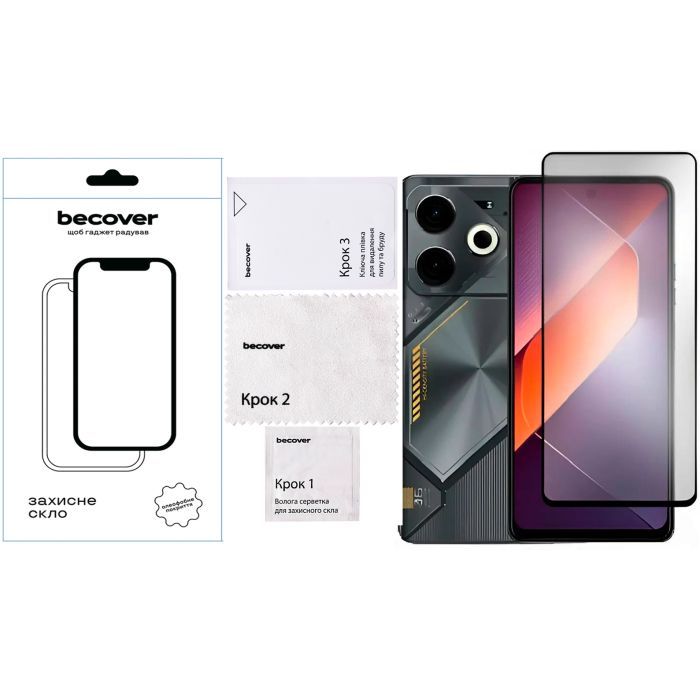 Стекло защитное BeCover Tecno POVA 6 (LI7) Black (711580) изображение 4