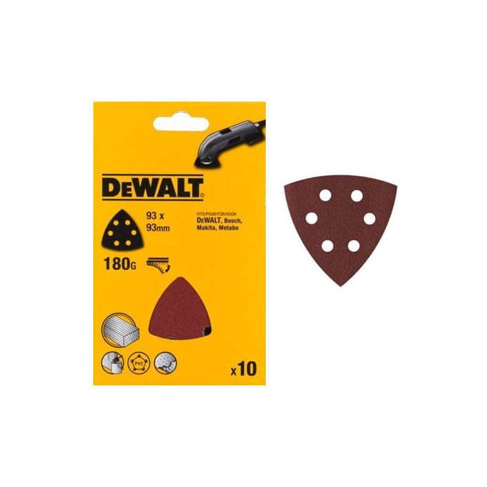 Наждачная бумага DeWALT для дельташлифмашин, 93мм, зерно 120, 6 отв. (10 шт.) (DT3093)