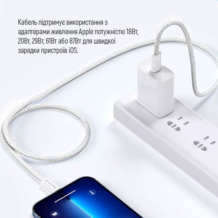 Дата кабель USB-C to Lightning 1.0m 27W pink ColorWay (CW-CBPDCL061-P) зображення 11