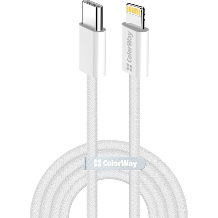 Дата кабель USB-C to Lightning 1.0m 27W pink ColorWay (CW-CBPDCL061-P)