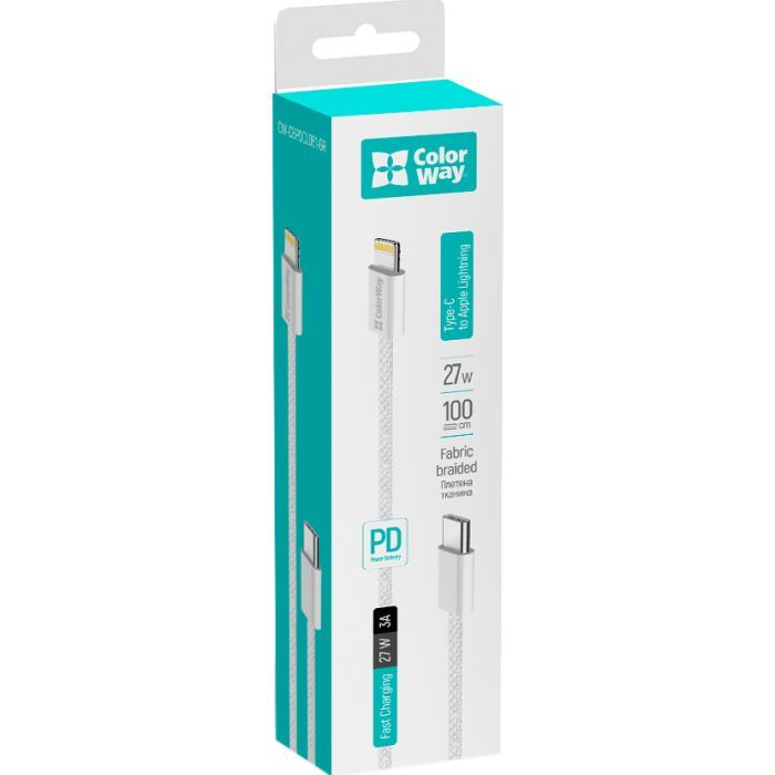 Дата кабель USB-C to Lightning 1.0m 27W pink ColorWay (CW-CBPDCL061-P) зображення 8