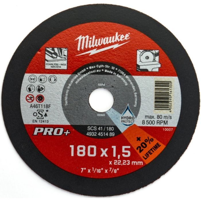 Круг відрізний Milwaukee по металу, SCS41/180X1,5 PRO+, 180мм (4932451489)