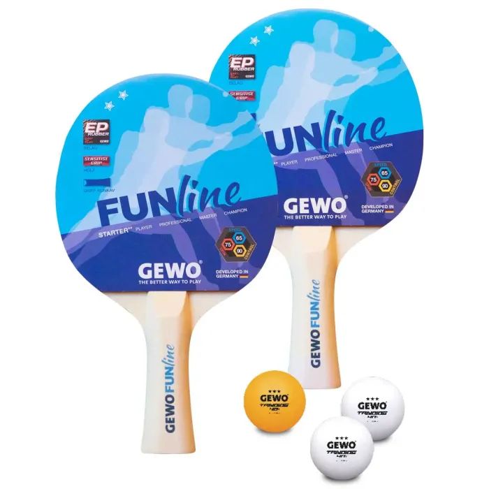 Комплект для настільного тенісу Gewo Double-Fun 2 Bats 3 Balls (96960000) (931053) зображення 4