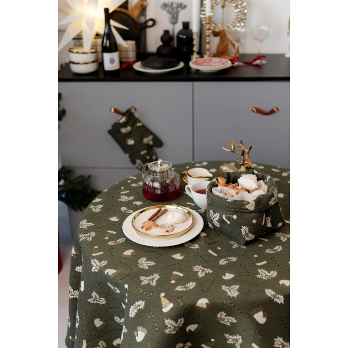 Скатерть Прованс Шапочки на зеленом Dх136 см (036866) изображение 4