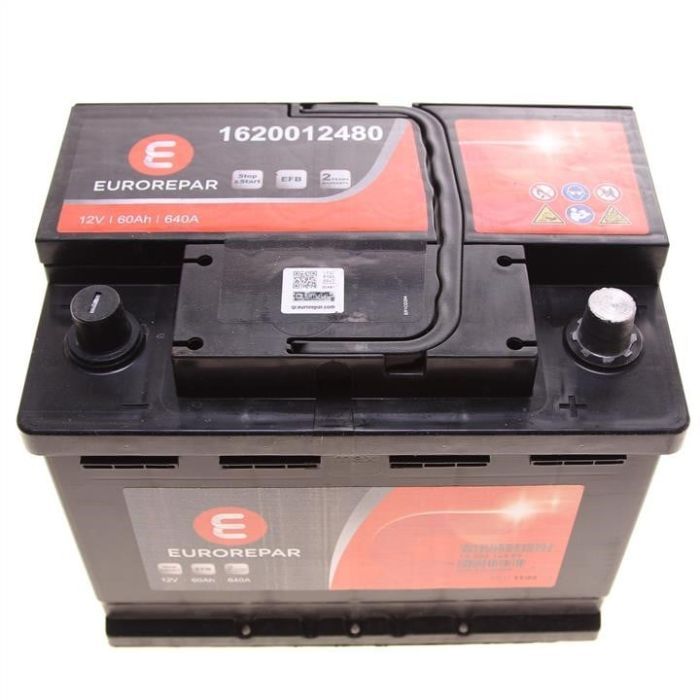 Аккумулятор автомобильный EUROREPAR EFB Start-Stop 60Ah 640A R+ (1620012480)