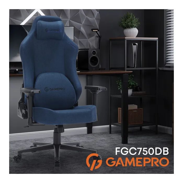 Крісло ігрове GamePro FGC750DB Size L Fabric Dark Blue (FGC750DB) зображення 6