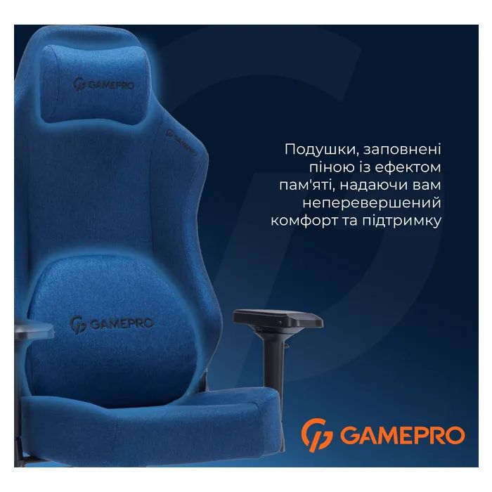 Крісло ігрове GamePro FGC750DB Size L Fabric Dark Blue (FGC750DB) зображення 9