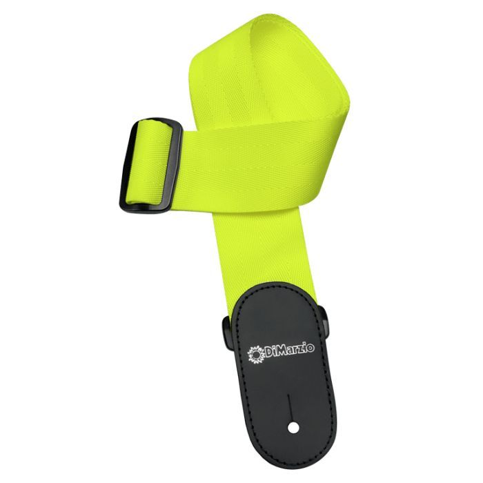 Ремень для гитары DiMarzio Nylon With Leather Ends Neon Green (DD3100NGN)