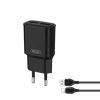 Зарядное устройство XO L92C (2USB/2.4A) + USB - Lightning Чорний (XO-L92C-L) изображение 5
