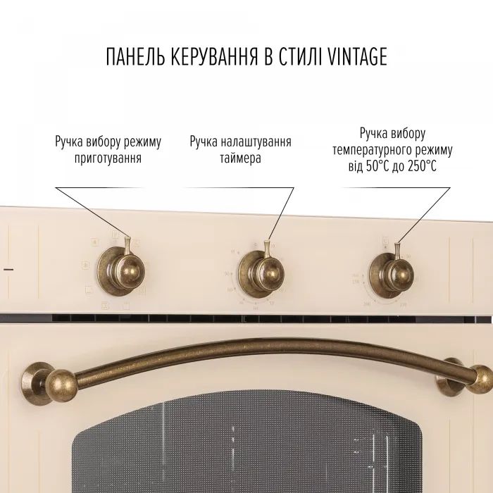 Духовой шкаф Perfelli VINTAGE 6M8L BEIGE изображение 5