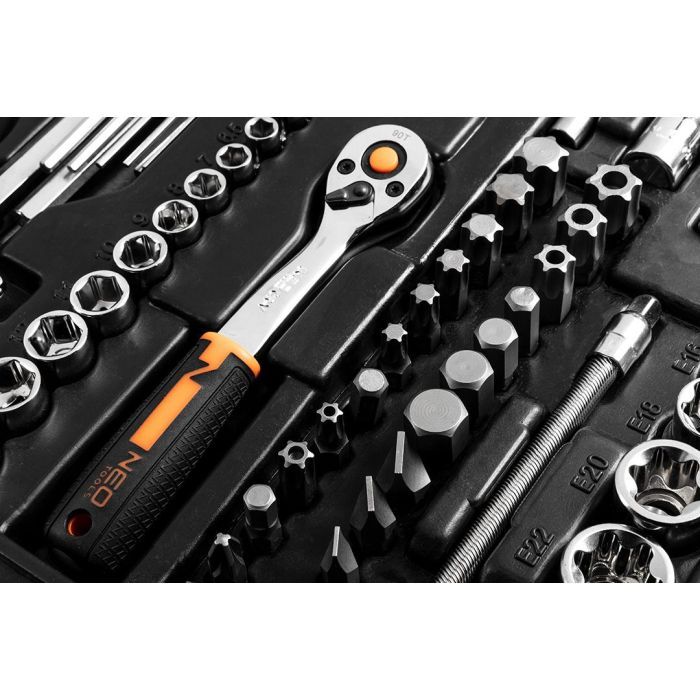 Набор инструментов Neo Tools 233шт, 1/2", 1/4", 3/8", CrV, кейс (10-078) изображение 4