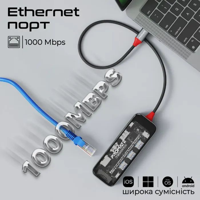 Концентратор Promate USB Hub 11 ports transhub-pro (transhub-pro) изображение 7