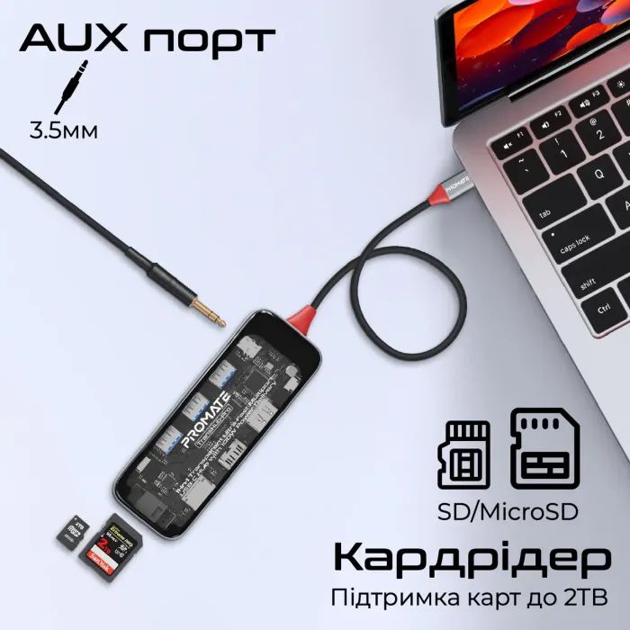 Концентратор Promate USB Hub 11 ports transhub-pro (transhub-pro) изображение 8