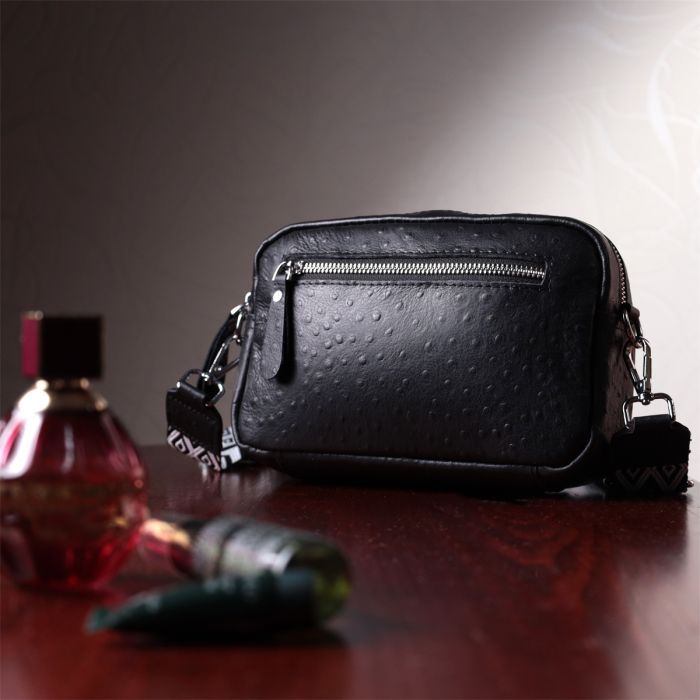 Сумка Vintage Из натуральной кожи Черная (22659) изображение 12