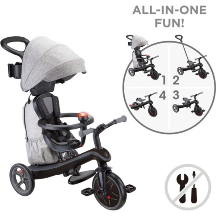 Детский велосипед Globber Explorer trike Deluxe play 4 в 1 чорно-сірий (636-120) изображение 5