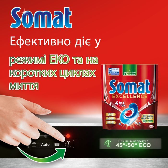 Таблетки для посудомоечных машин Somat Excellence 60 шт. (9000101808087) изображение 4