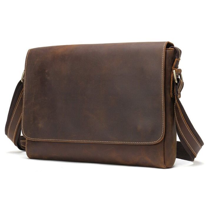 Сумка Vintage Crazy horse Коричневая (14780) изображение 10