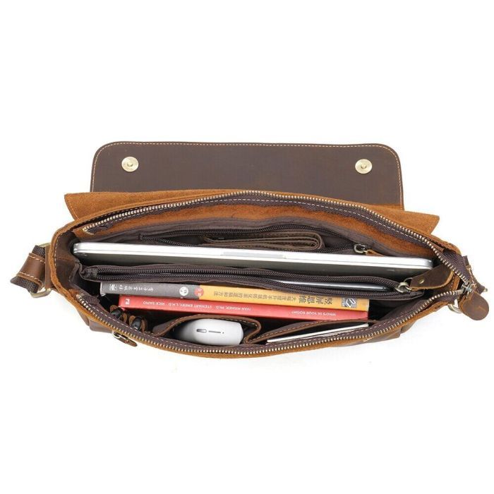 Сумка Vintage Crazy horse Коричневая (14780) изображение 7