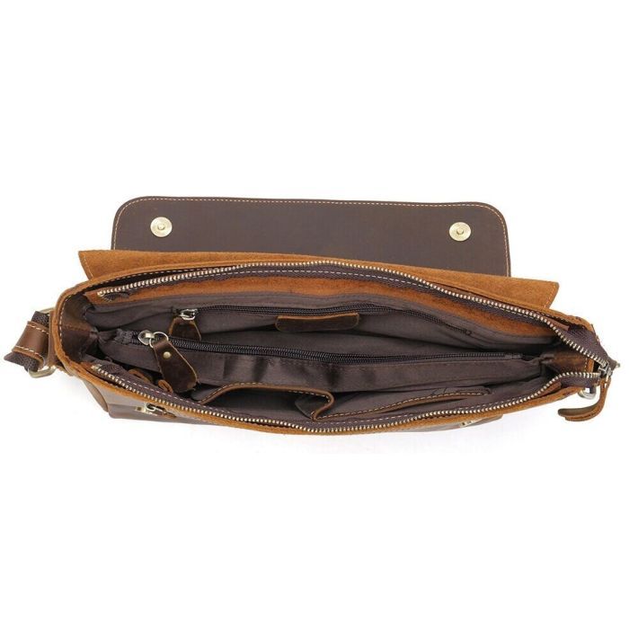 Сумка Vintage Crazy horse Коричневая (14780) изображение 9