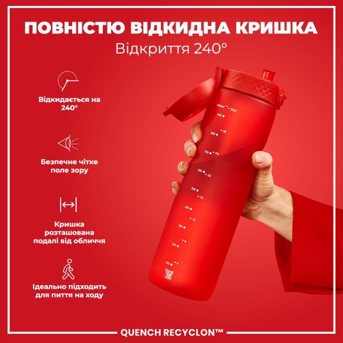 Пляшка для води ION8 OneTouch 1000 мл BPA Free, Rose Quartz (I8RF1000ROS) зображення 3