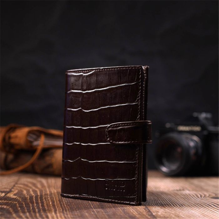 Портмоне Bond Accessories З натуральної шкіри Коричневе (22058) зображення 10