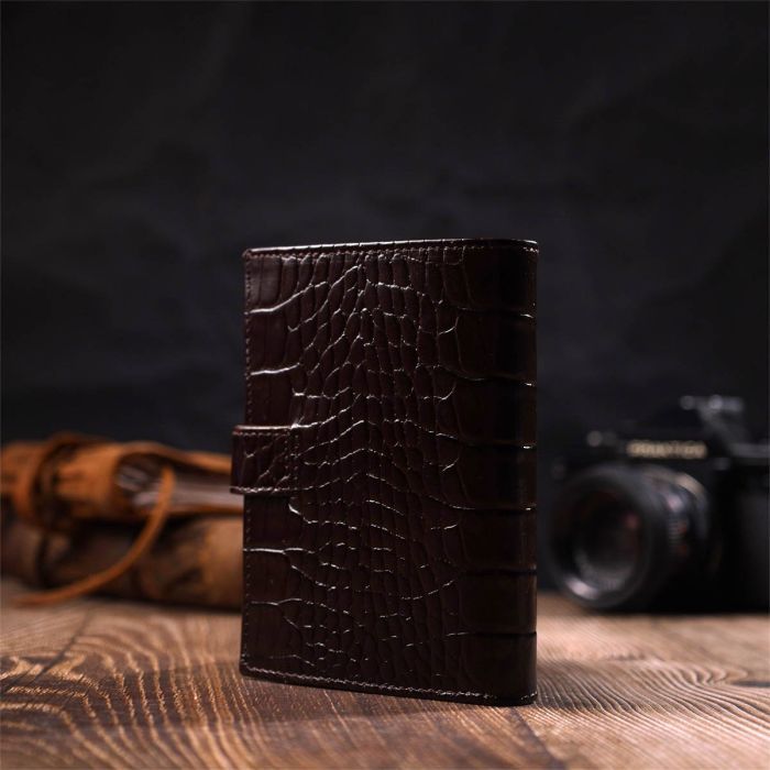 Портмоне Bond Accessories З натуральної шкіри Коричневе (22058) зображення 11