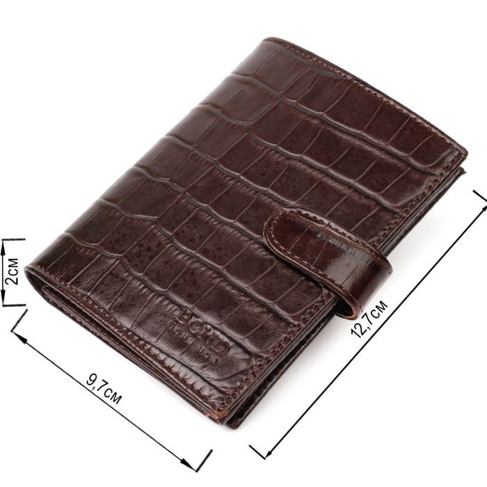 Портмоне Bond Accessories З натуральної шкіри Коричневе (22058) зображення 3