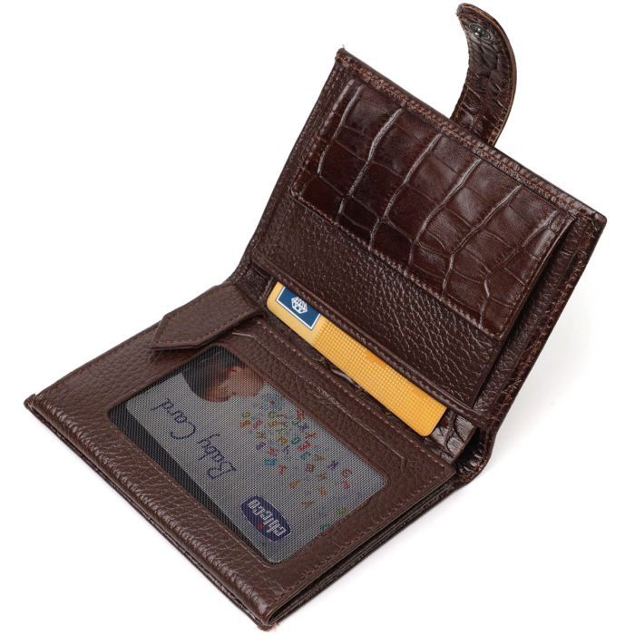 Портмоне Bond Accessories З натуральної шкіри Коричневе (22058) зображення 6