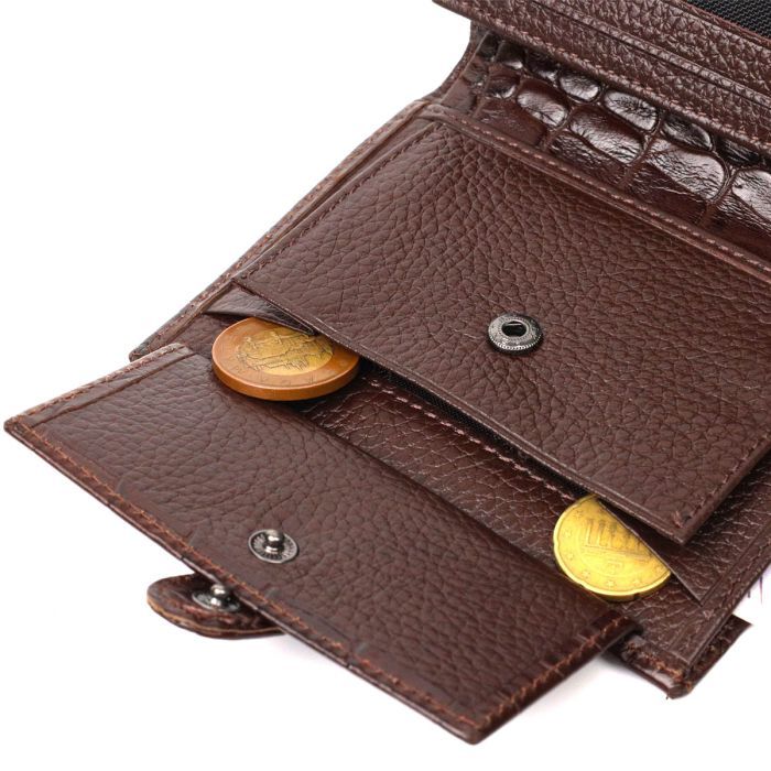 Портмоне Bond Accessories З натуральної шкіри Коричневе (22058) зображення 9