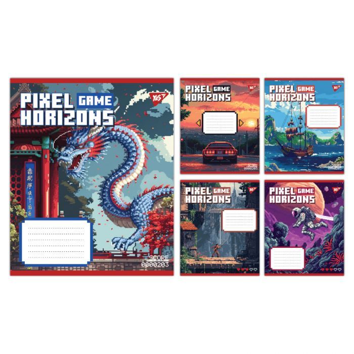 Тетрадь Yes Pixel game А5 12 листов линия (767775)