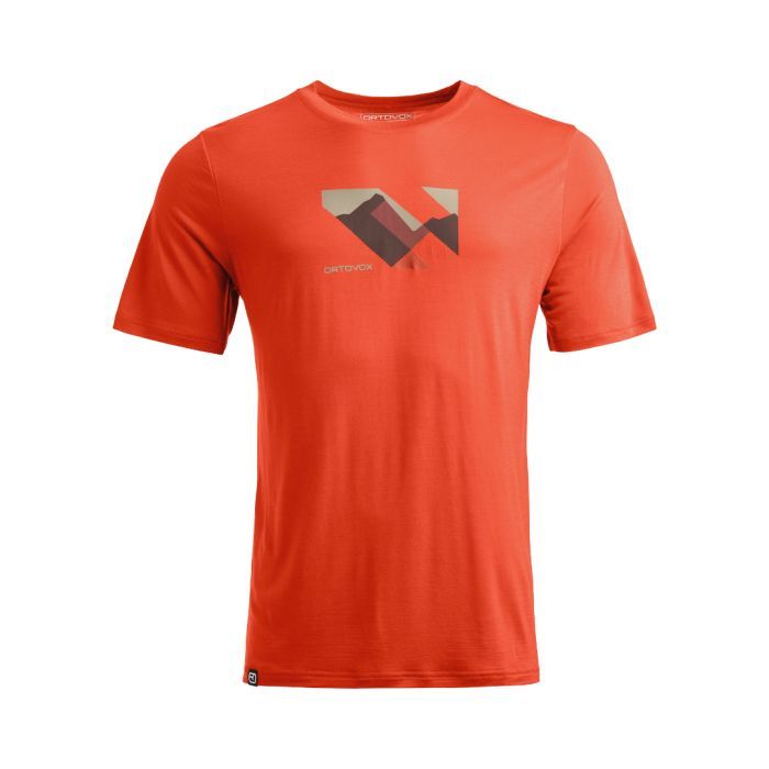 Футболка Ortovox 140 Cool Landscape Ts Mns hot orange - L - оранжевий (025.001.1243)