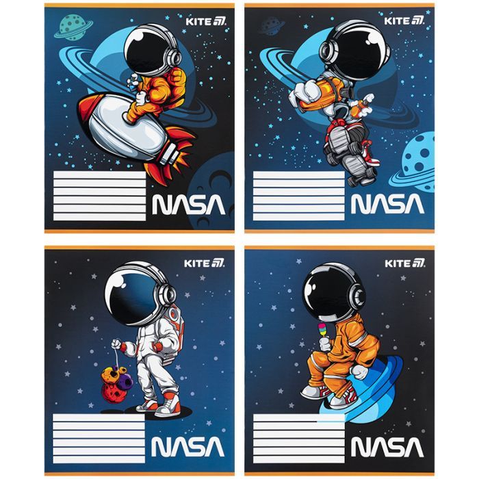 Тетрадь Kite NASA, 12 листов, косая линия (NS25-235)